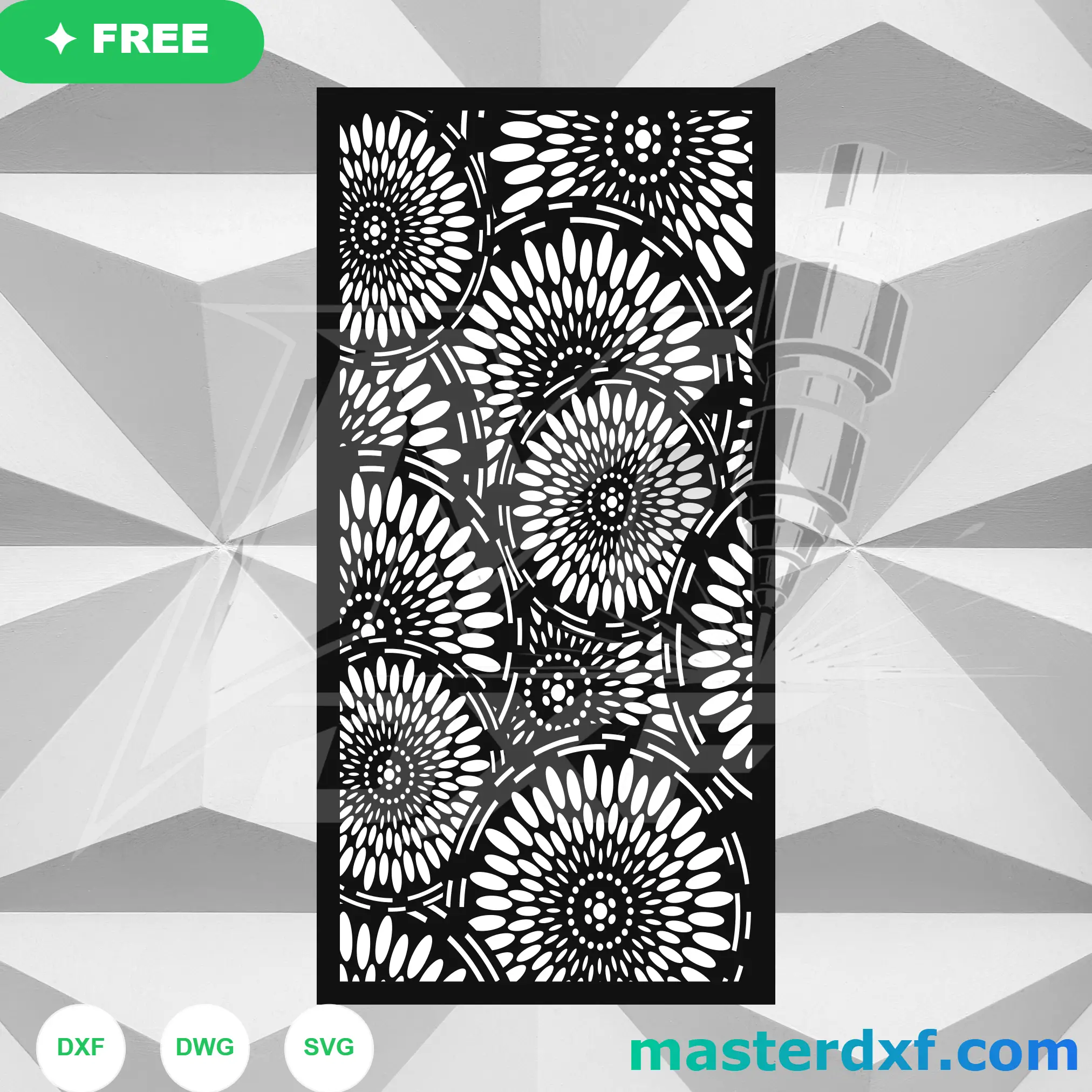 Dynamic Multi-Size Chrysanthemum Dotted Lattice DXF File